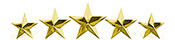 This is an image of five gold stars for five star testimonials